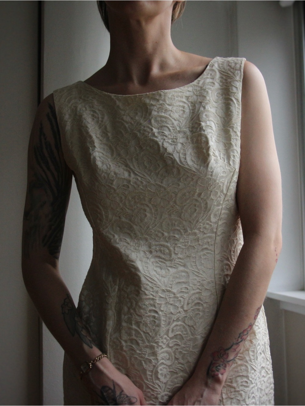 1960's Roxanne by Jody Floral Jacquard Sheath Party Dress